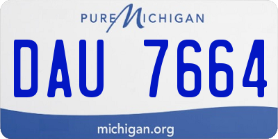 MI license plate DAU7664