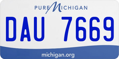 MI license plate DAU7669