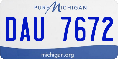 MI license plate DAU7672