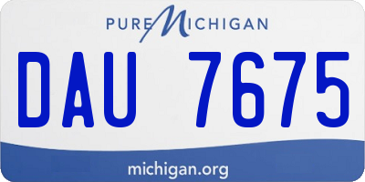 MI license plate DAU7675