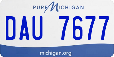 MI license plate DAU7677