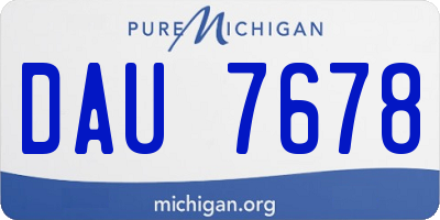 MI license plate DAU7678