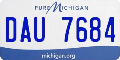 MI license plate DAU7684