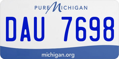 MI license plate DAU7698
