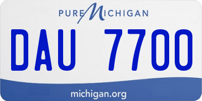 MI license plate DAU7700
