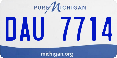 MI license plate DAU7714