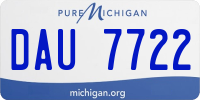 MI license plate DAU7722