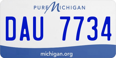 MI license plate DAU7734
