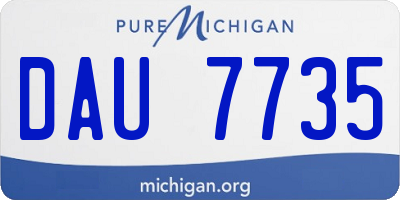 MI license plate DAU7735