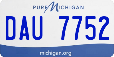 MI license plate DAU7752
