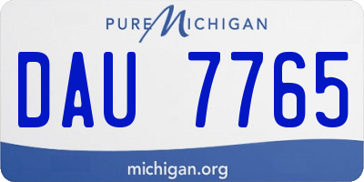 MI license plate DAU7765