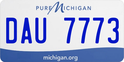 MI license plate DAU7773