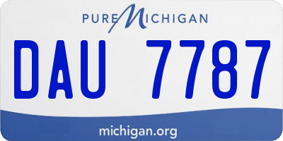 MI license plate DAU7787