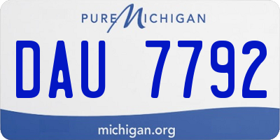 MI license plate DAU7792