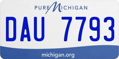 MI license plate DAU7793