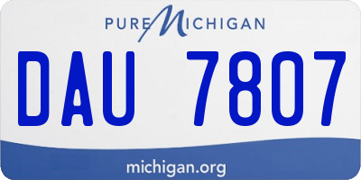 MI license plate DAU7807