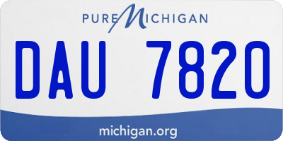 MI license plate DAU7820