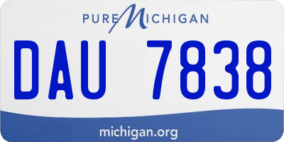 MI license plate DAU7838