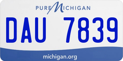 MI license plate DAU7839