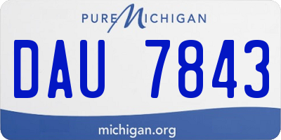 MI license plate DAU7843