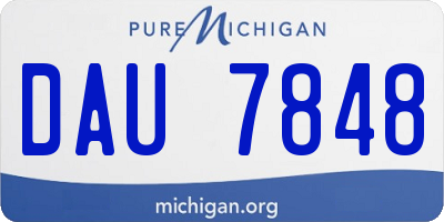 MI license plate DAU7848