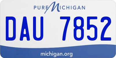 MI license plate DAU7852