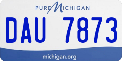 MI license plate DAU7873