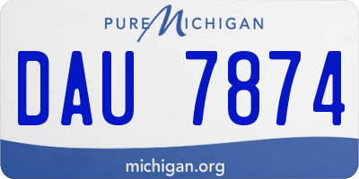 MI license plate DAU7874
