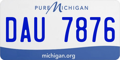 MI license plate DAU7876