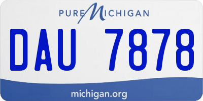 MI license plate DAU7878
