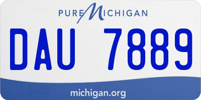 MI license plate DAU7889