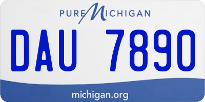 MI license plate DAU7890