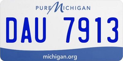 MI license plate DAU7913