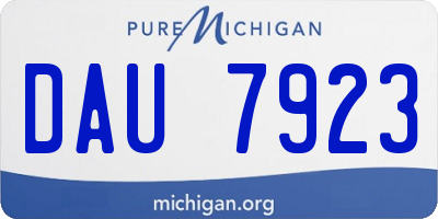 MI license plate DAU7923