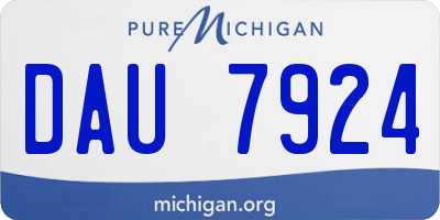 MI license plate DAU7924