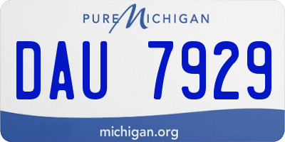 MI license plate DAU7929