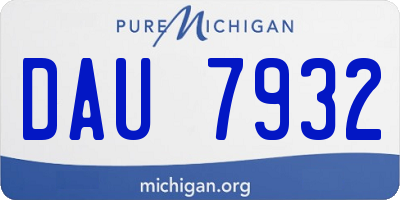 MI license plate DAU7932