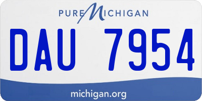 MI license plate DAU7954