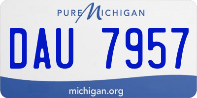 MI license plate DAU7957