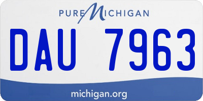 MI license plate DAU7963