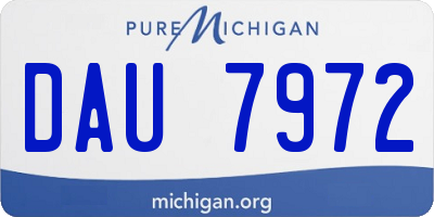MI license plate DAU7972