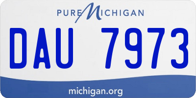 MI license plate DAU7973