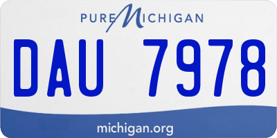 MI license plate DAU7978