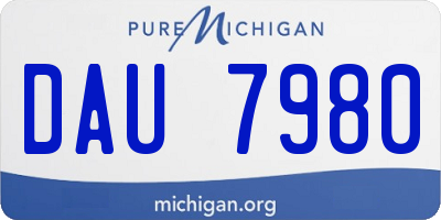 MI license plate DAU7980