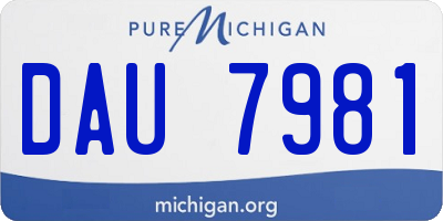 MI license plate DAU7981