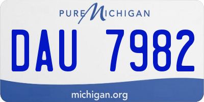 MI license plate DAU7982