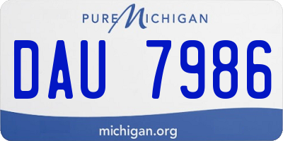 MI license plate DAU7986