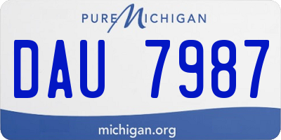 MI license plate DAU7987