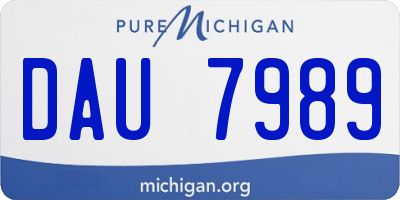 MI license plate DAU7989