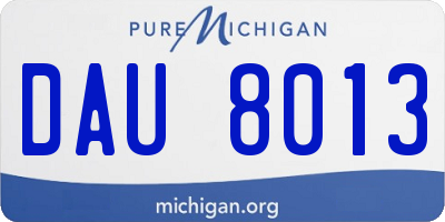 MI license plate DAU8013